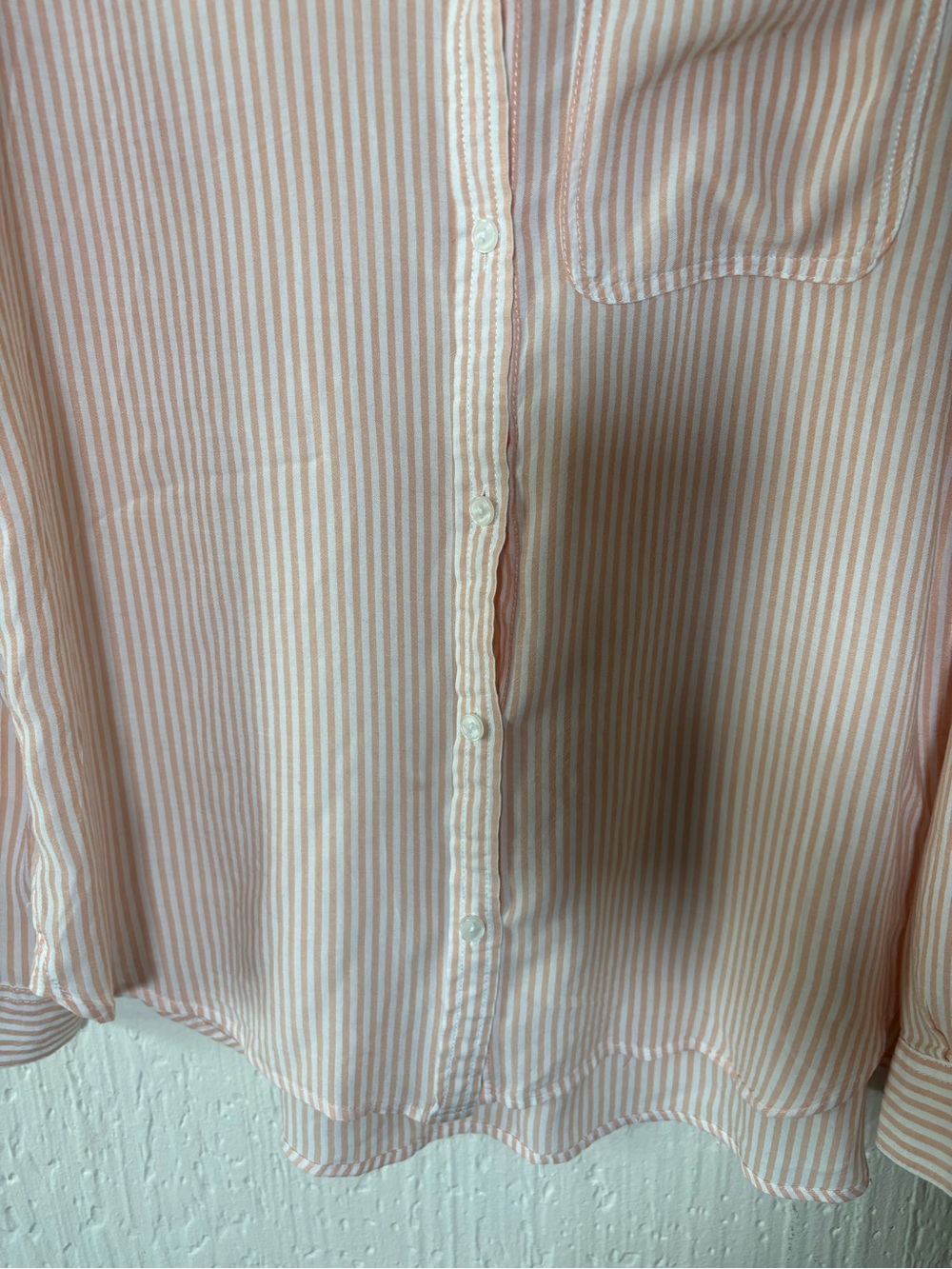 Velvet Heart Peach and White Striped Button-Front Shirt Women Size Large - Picture 10 of 15